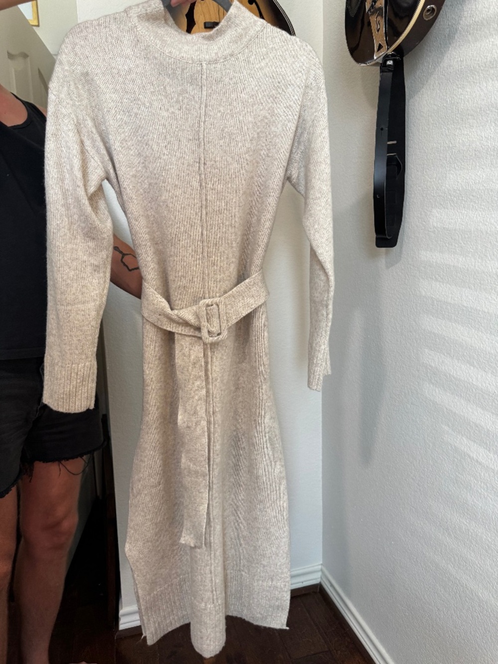 Fate Cream Sweater Dress with matching belt
